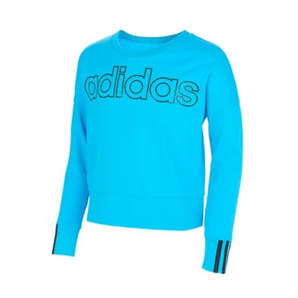 🆕 Adidas 💗 Pullover Blue Sweatshirt Girl's NWT